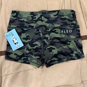 Fleo Camo Athletic Shorts - Green and Black